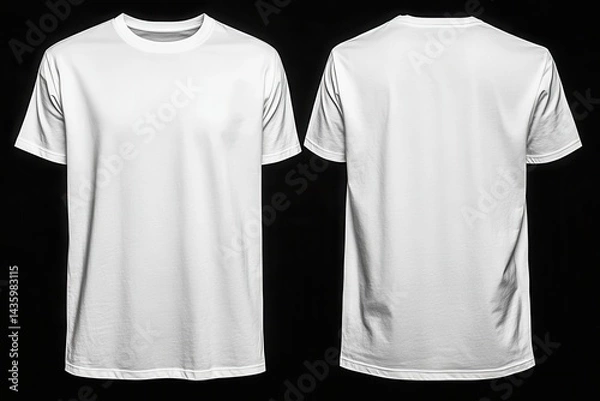 Fototapeta Blank white t-shirt front and back (1)