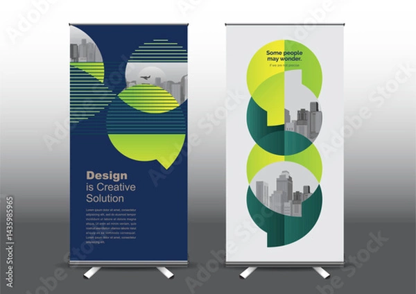Fototapeta RollUp template vector illustration, Designed for style applied to the expo. Publicity banners, business model vertical.	