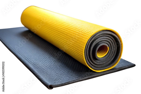 Obraz Yellow and Black Yoga Mat on Transparent PNG Background