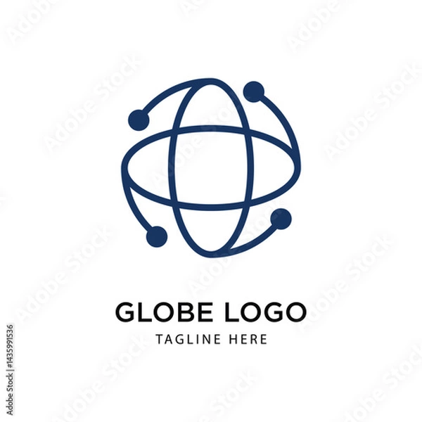 Obraz Globe Logo Graphic Design Vector 