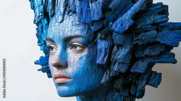 Obraz "The world takes shape in blue wooden price tags, offering a unique and global perspective on pricing."

