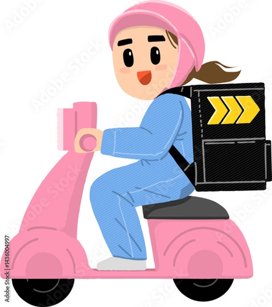 Obraz 오토바이를 타고 배달하는 사람