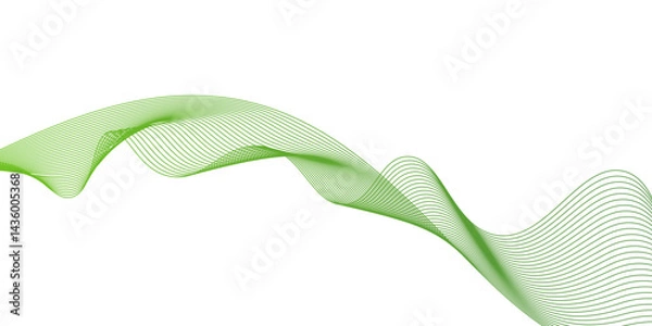 Obraz Smooth stylish abstract green wave background,dots on a whit clean and fresh background,Vector abstract graphic design Banner Pattern background template.template for advertising, computer background,