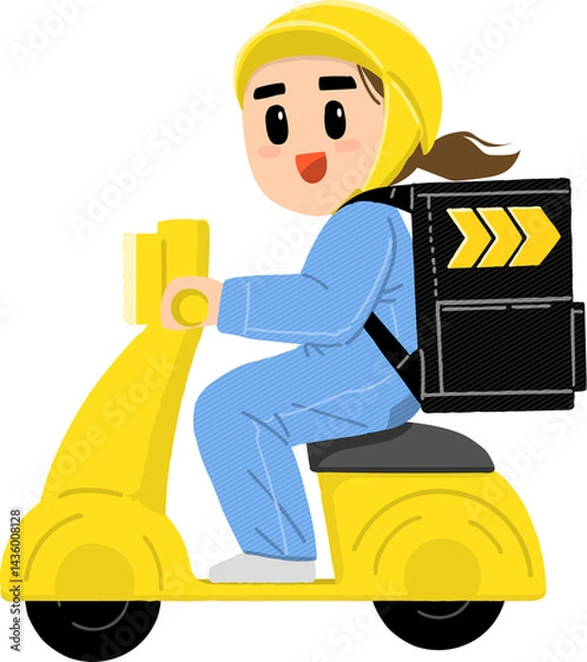 Obraz 오토바이를 타고 배달하는 사람