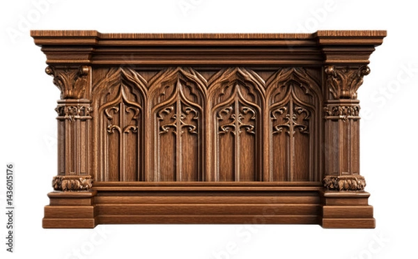 Obraz Pulpit for Christian Worship Services - Isolated on White Background