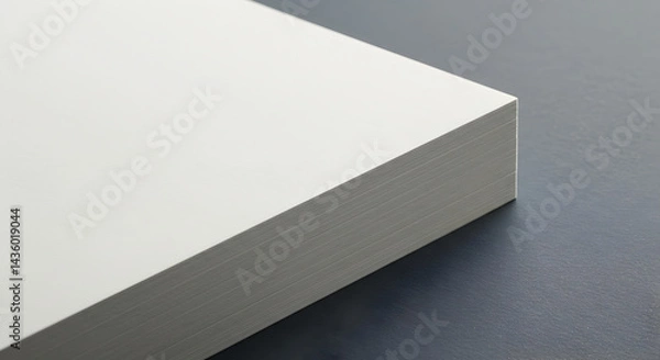 Fototapeta Stack Of White Paper On A Dark Background Close Up