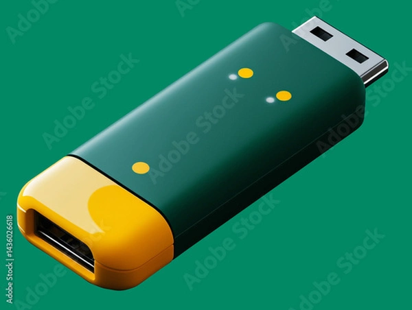 Obraz Shiny pen drive mock up crafted for smooth data storage combined with trendy pen drive mock up view