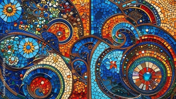 Obraz Art Nouveau smalt mosaic abstract design pattern artwork