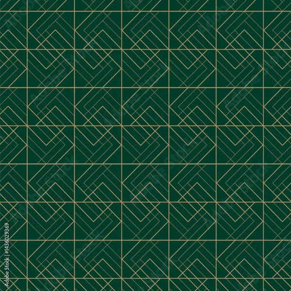 Fototapeta Elegant Art Deco Geometric Pattern in Gold