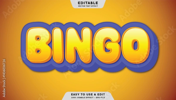 Fototapeta bingo editable text effect template	
