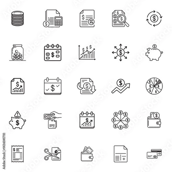 Fototapeta 25 Finance and Budget Icons set
