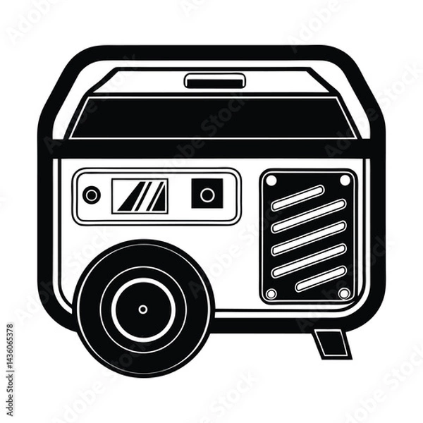 Fototapeta Minimal Silhouette of Mobile Power Generator