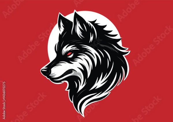Obraz Dire Wolf Side Head Silhouette Vector
