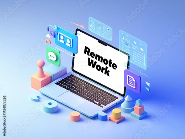 Fototapeta Streamlining Remote Work Enhance Productivity and Collaboration with Digital Tools