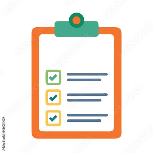 Fototapeta Checklist on a clipboard illustrating organized task management and planning for efficient workflow