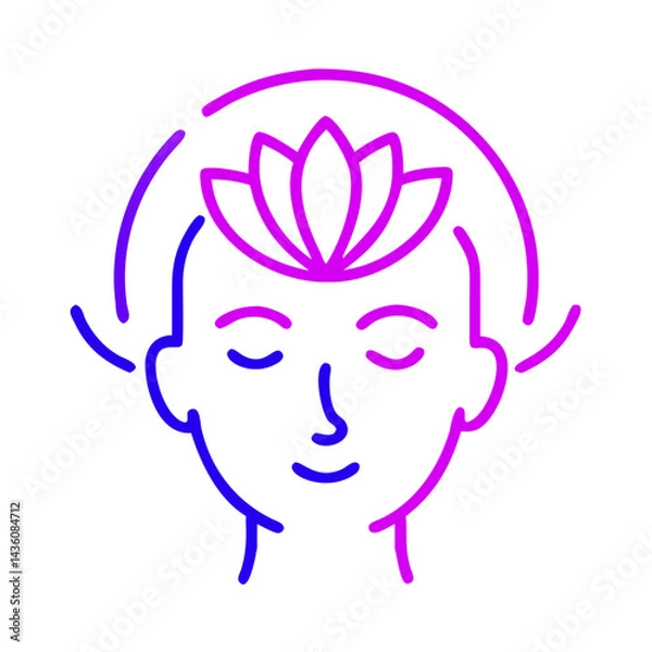 Fototapeta Mindfulness representation with lotus flower symbolizing peace and meditation in artistic style