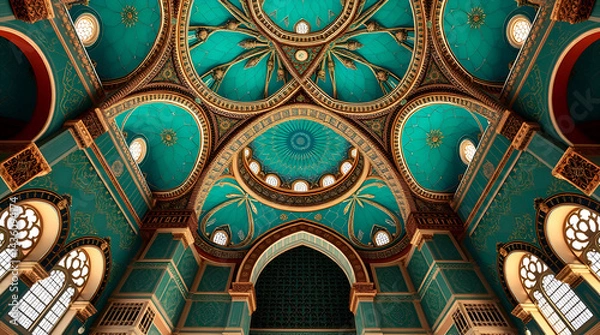 Fototapeta Islamic Geometric Patterns: Tessellating Tilework and Arabesque Designs