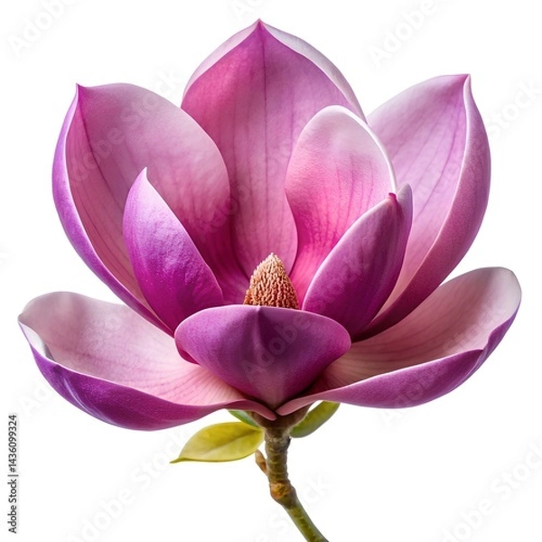 Obraz Pink magnolia flower isolated on white background.