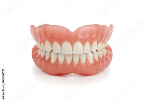 Fototapeta Full Denture: Complete Set of False Teeth, Dental Prosthesis
