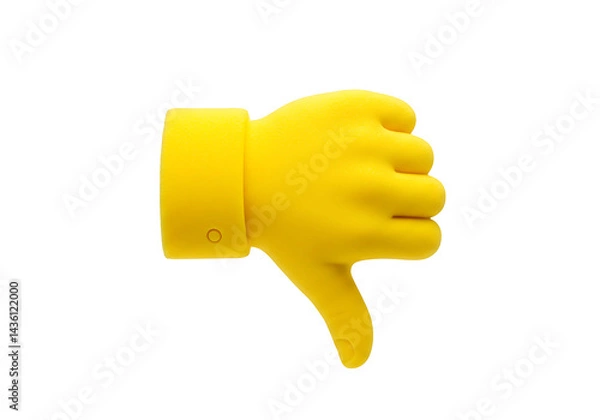 Fototapeta A Bright Yellow Thumbs Down Gesture