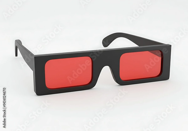 Fototapeta Red and Black 3D Glasses: Anaglyph Glasses Image