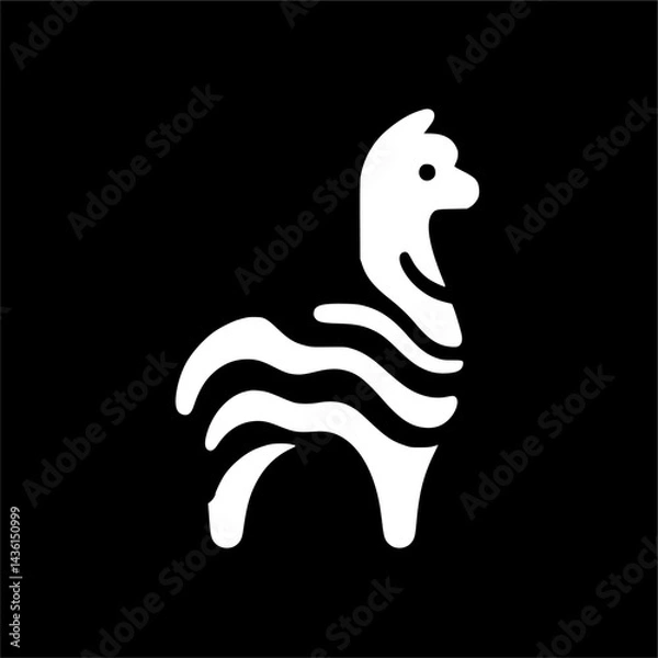 Fototapeta Minimalist Wavy Alpaca Design
