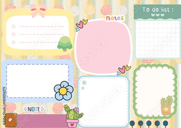 Obraz Scrapbook design elements, schedule template design.