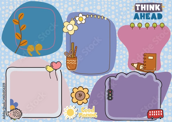 Fototapeta Scrapbook design elements, schedule template design.