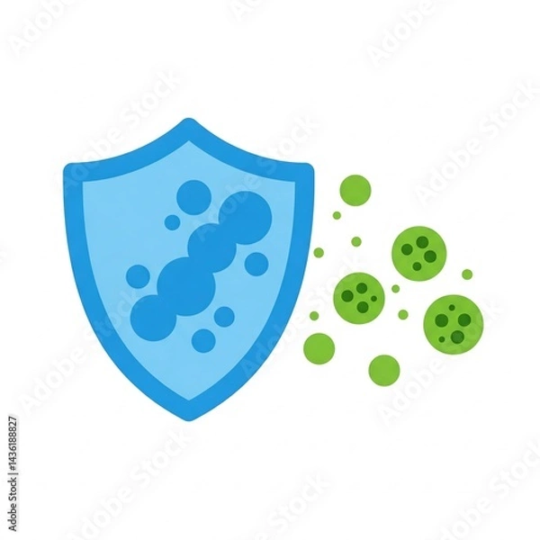 Fototapeta Immunity Shield Against Pollen, Flat Design, Bright and Clean, Strong Defense