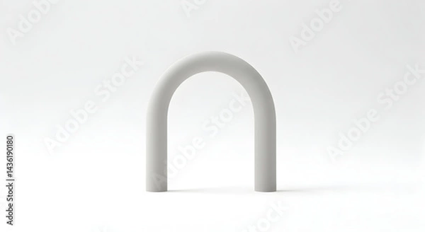 Fototapeta Minimalist Archway Shape On Clean White Background Aesthetic Composition