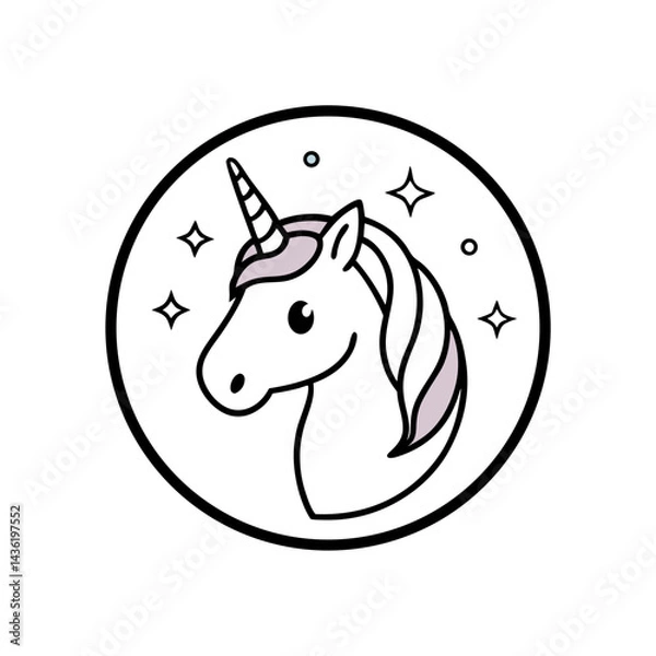 Fototapeta Unicorn head in pastel colors