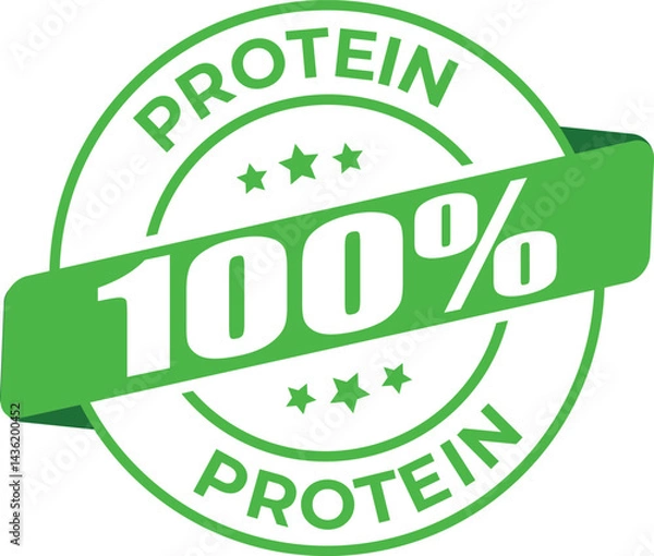 Fototapeta Protein Stamp Seal Mark Vector High Protein Certified Label Design