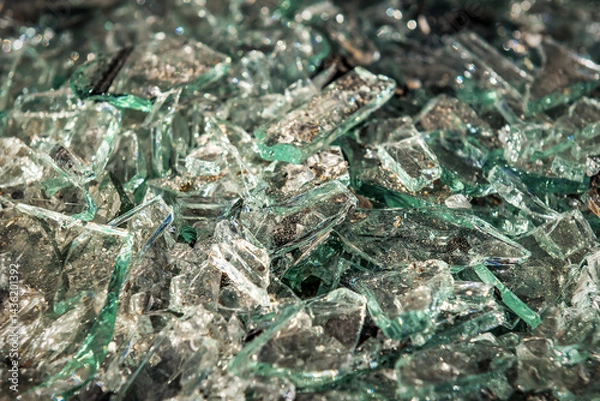 Obraz Heap pile of broken glass texture