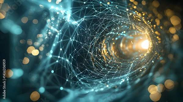 Fototapeta Dynamic green digital systems wallpaper abstract visualization technology environment futuristic concept