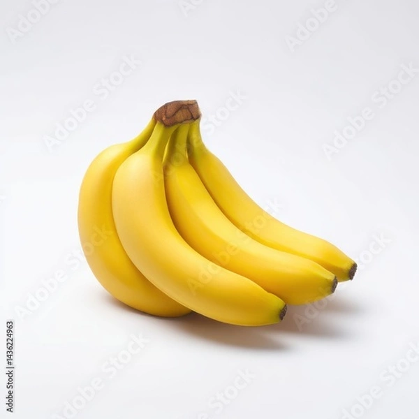 Fototapeta Bunch of ripe yellow bananas isolated on white background