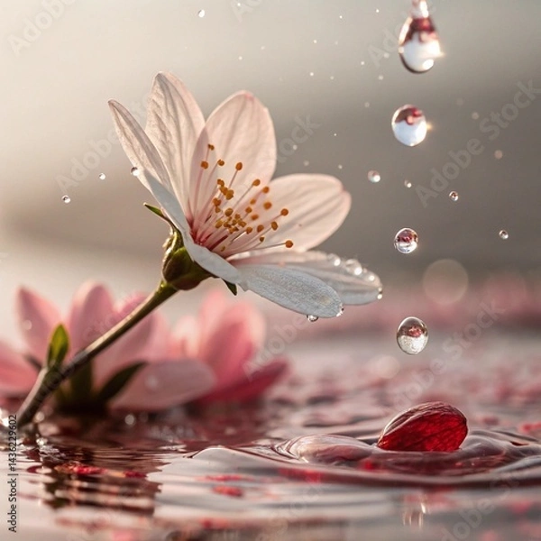 Obraz flower and water