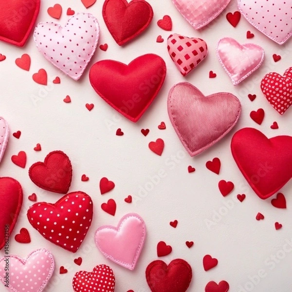 Obraz red hearts background