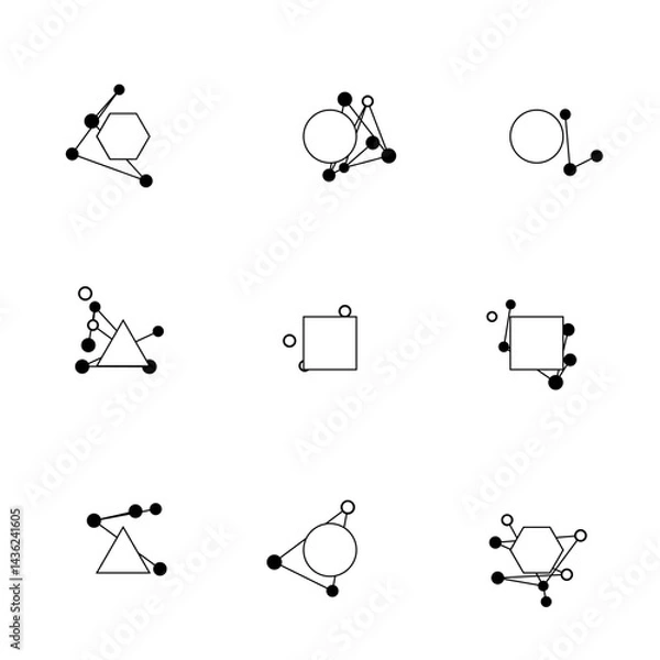 Obraz Abstract minimal network connection design.