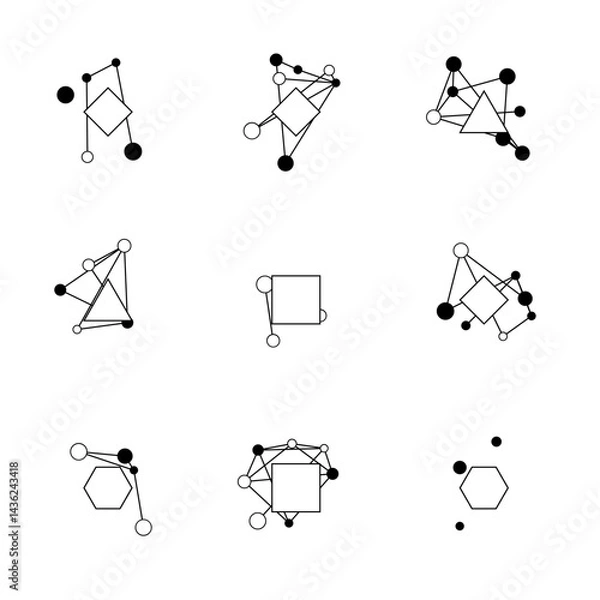 Fototapeta Abstract minimal network connection design.