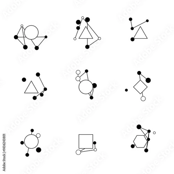Fototapeta Futuristic technology-inspired icon set.
