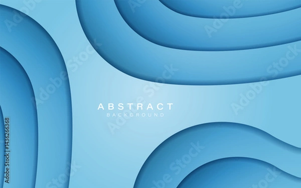 Fototapeta Blue Abstract Layered Curve Background Desig