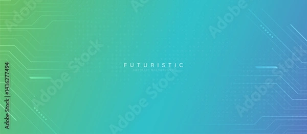 Obraz Futuristic Gradient Tech Background with Circuit Lines and Digital Elements