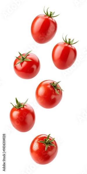 Fototapeta Falling cherry tomato isolated on transparent background