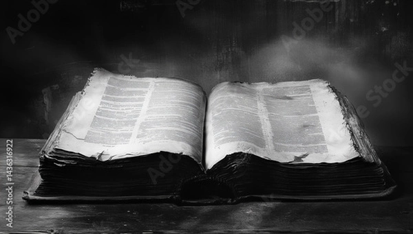 Fototapeta Open Book in Dramatic Lighting