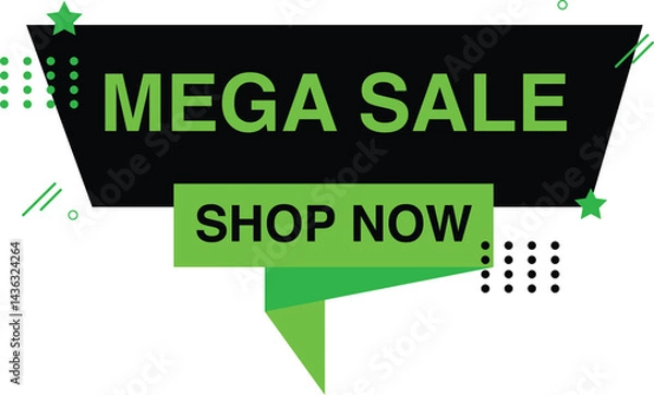 Obraz Mega Sale Icon Big Event Discount Label for Retail and Ecommerce Marketing editable colors