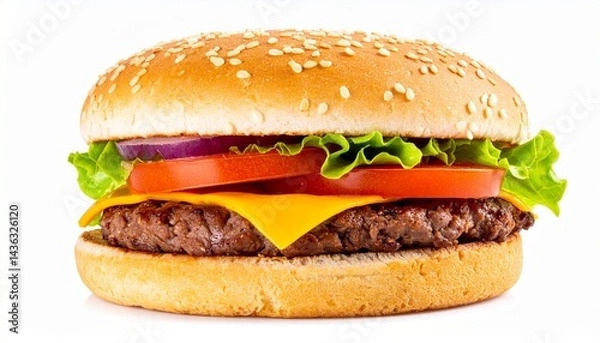 Fototapeta hamburger on a white background