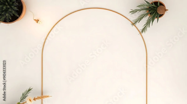 Obraz Linear Boho Aesthetic Arch Frame