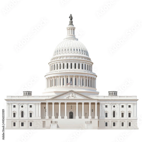 Fototapeta United States Capitol Building facade showcasing its architectural design