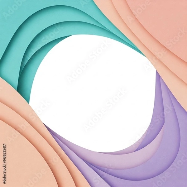 Fototapeta Vibrant Colorful Paper Background with Soft Curved Lines