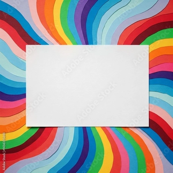 Fototapeta Colorful Paper Background with Curved Lines Graphic Design Moc up copy space